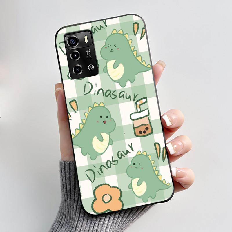 Casing For ZTE Blade A72 4G V40 Vita Phone Case Shell Aesthetic Cute Cat Astronaut Fashion Matte Black Protective Soft TPU Cover