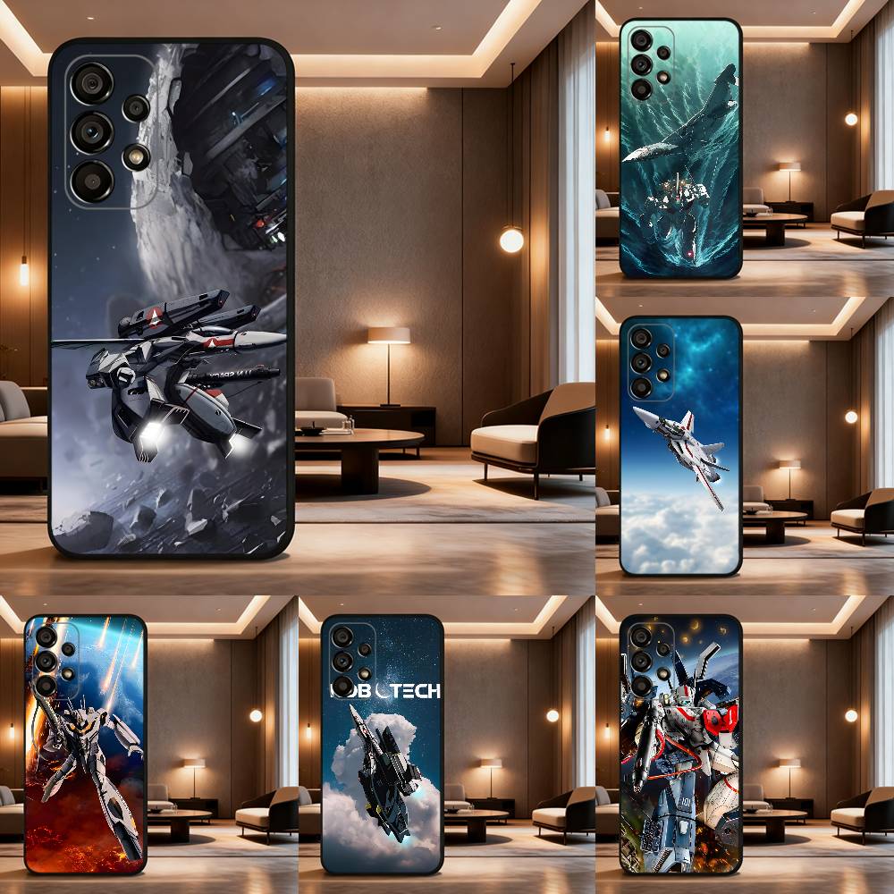 R-Robotech Macross For Samsung Galaxy A73,31,Note,22,71,53,32,72,41,8,9,52,J7,Soft Black Silicone Cover Case