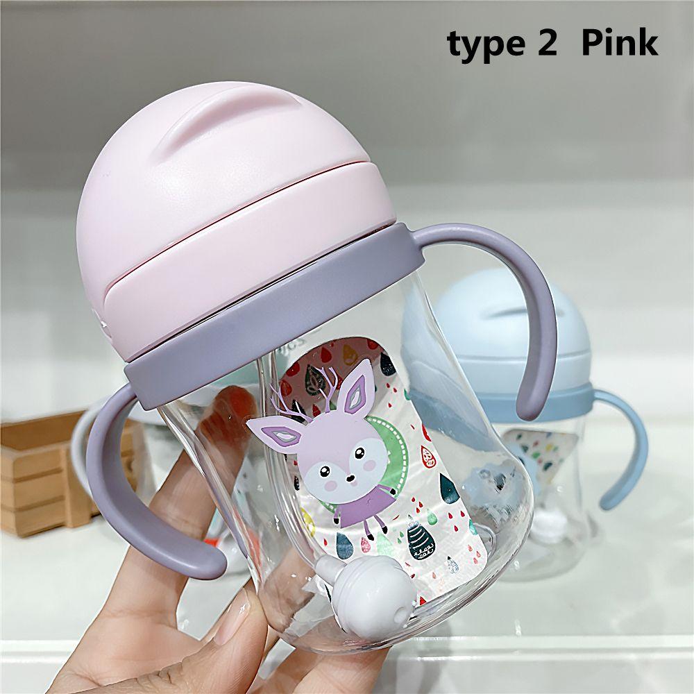 Bottle Toddler and Kids Child Learning Cup with Straw Gravity Ball Handle Feeding Cup Sippy Cups
