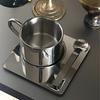 175ml 304 Stainless Steel Coffee Cup Household Stainless Steel Tea Cup With Saucer Spoon