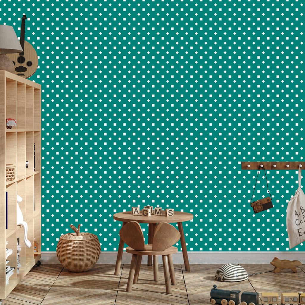 Turquoise and teal dots wallpaper, fine detail 50x1000