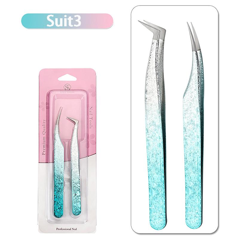 2 шт. пинцеты для ресниц Ice Flower антистатические 3D точные накладные ресницы для наращивания бровей принадлежности для макияжа пинцеты инструменты