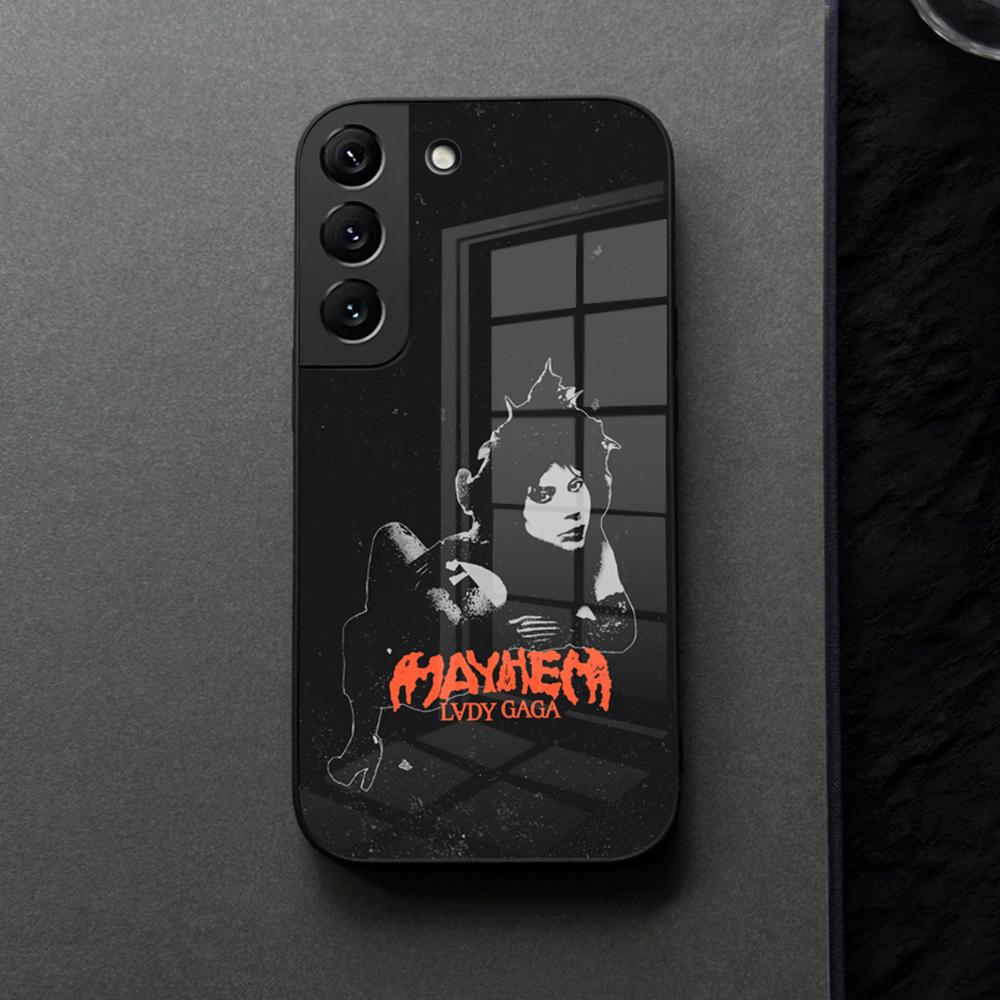 Чехол L-LADY GAGA MAYHEM Стеклянный Для Samsung Galaxy S21 S26 S25 S22 S20 S24 S23 Ultra Fe Plus A16 A34 A54 A24 Coque