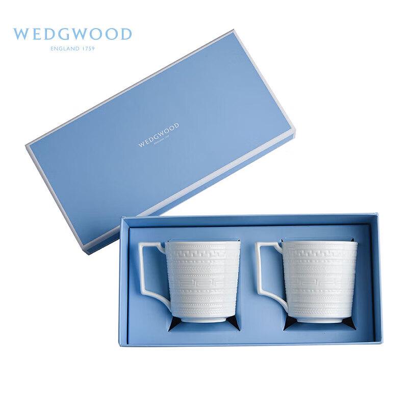 Wedgwood Итальянский рельефный набор кружек из костяного фарфора белого цвета, 350 мл
