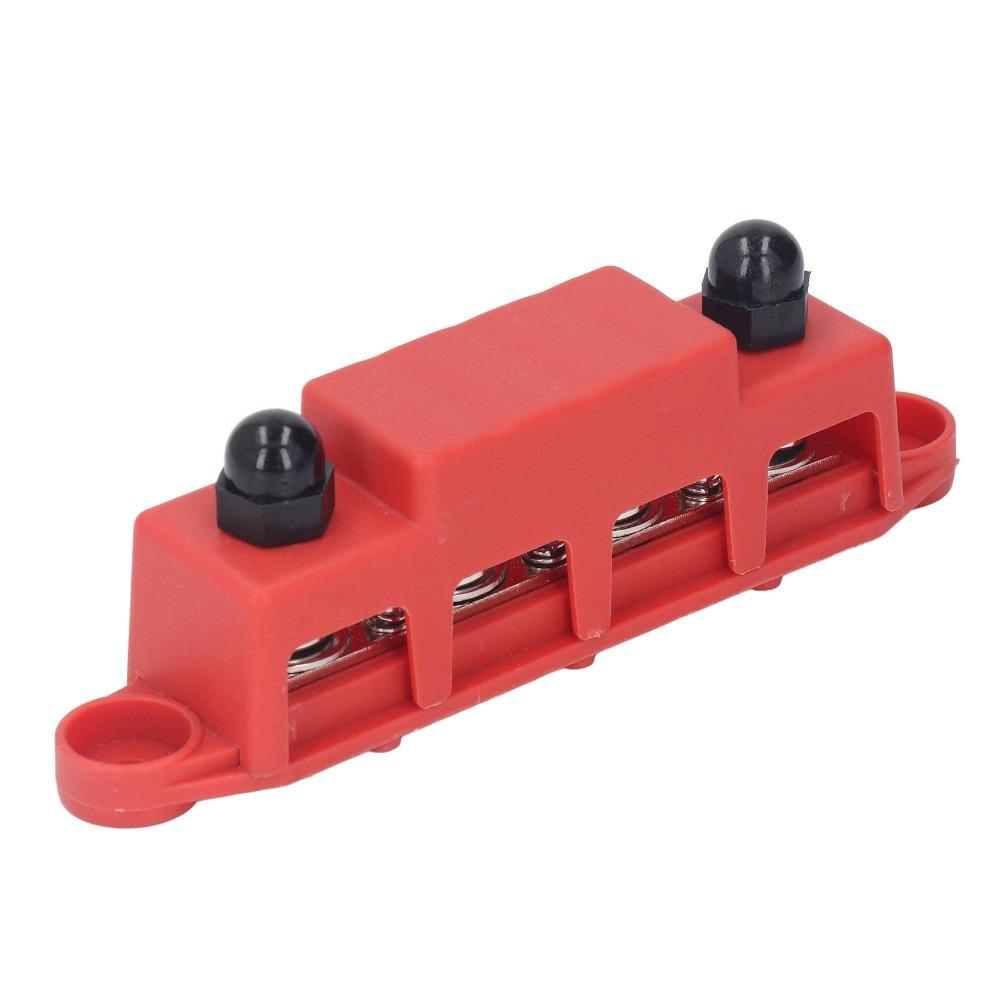 Винтовые клеммы 4 позиции Шпильки M10 Шина 48VDC 250A M10 3/8 Шина 4 позиции Красно-черный Распределительный блок питания RV