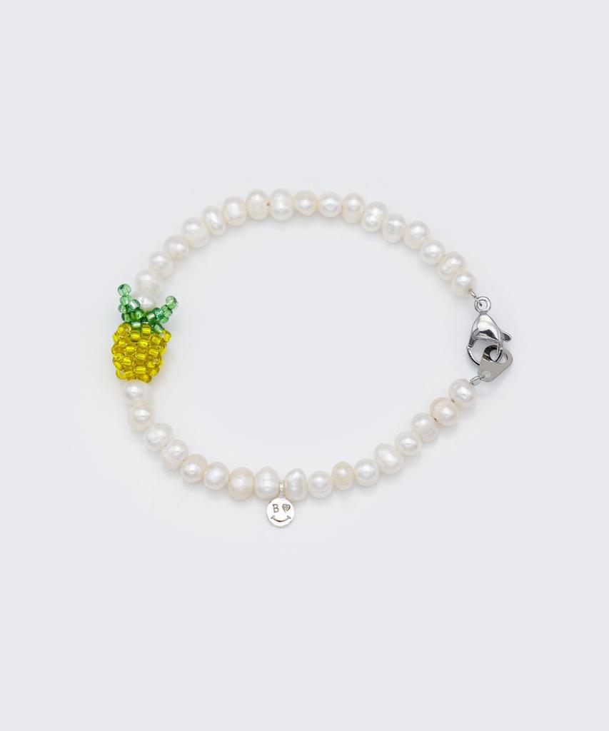 Браслет Bonbeau Juicy Fresh с жемчугом, цветными бусинами и подвеской-фруктом, браслет из пресноводного жемчуга