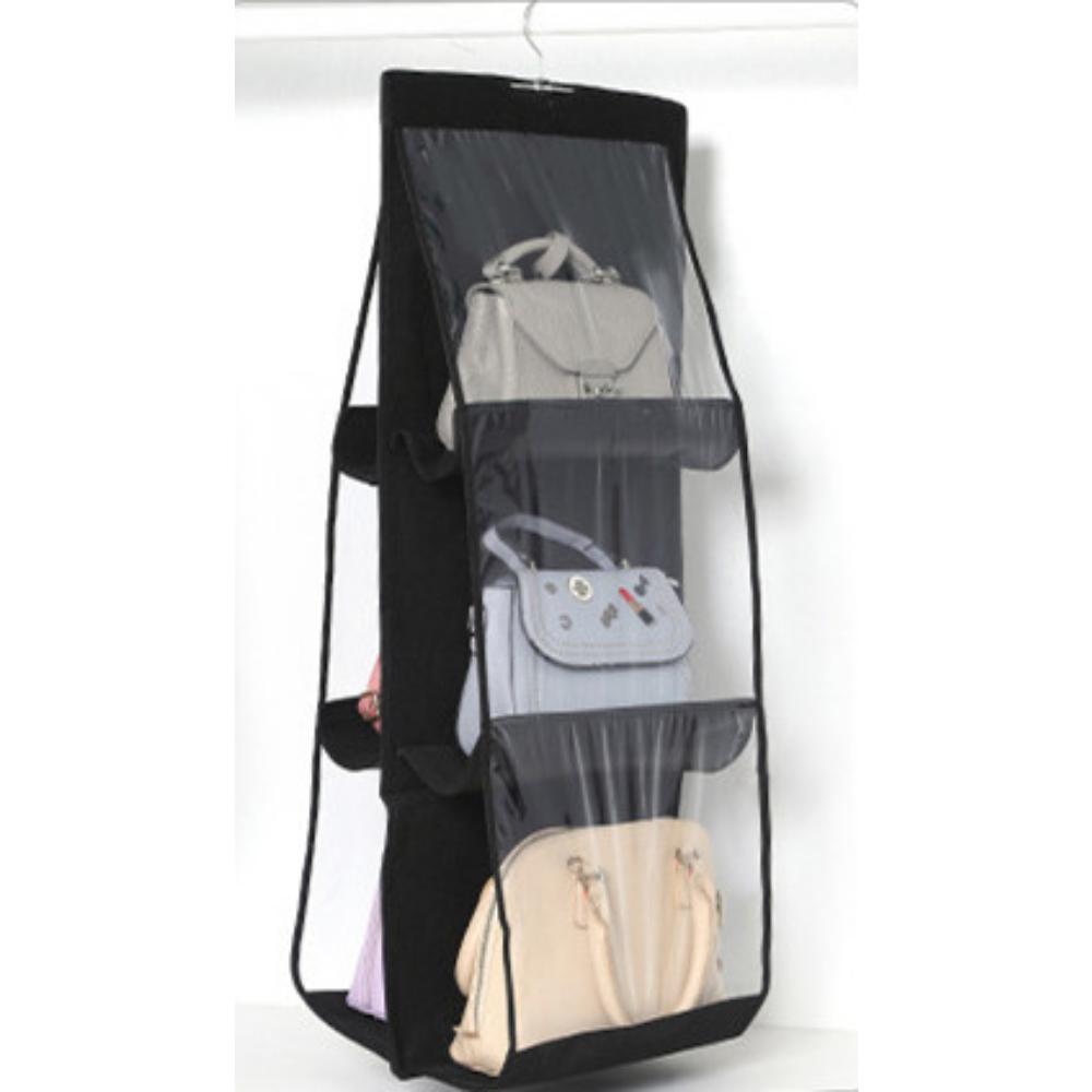 For Wardrobe Closet Transparent Storage Bag Hanging Handbag Organizer Door Wall Clear Sundry Shoe Bag with Hanger Pouch