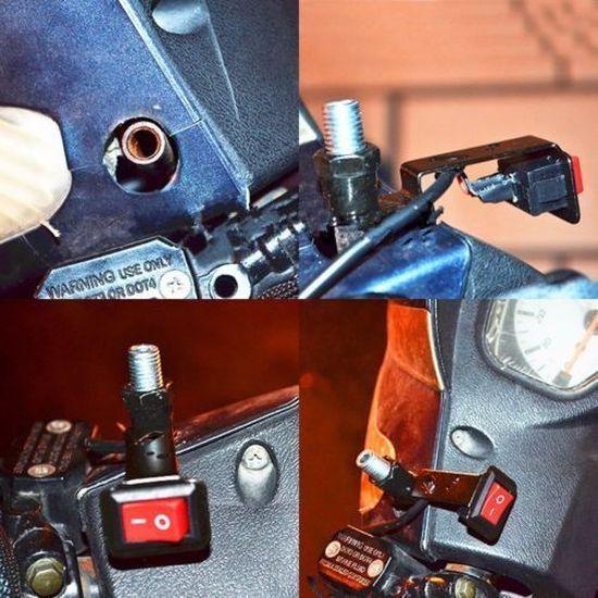 Зеркало Руля Мотоцикла Скутера Квадроцикла Выключатель Зажигания Вкл-Выкл Свет