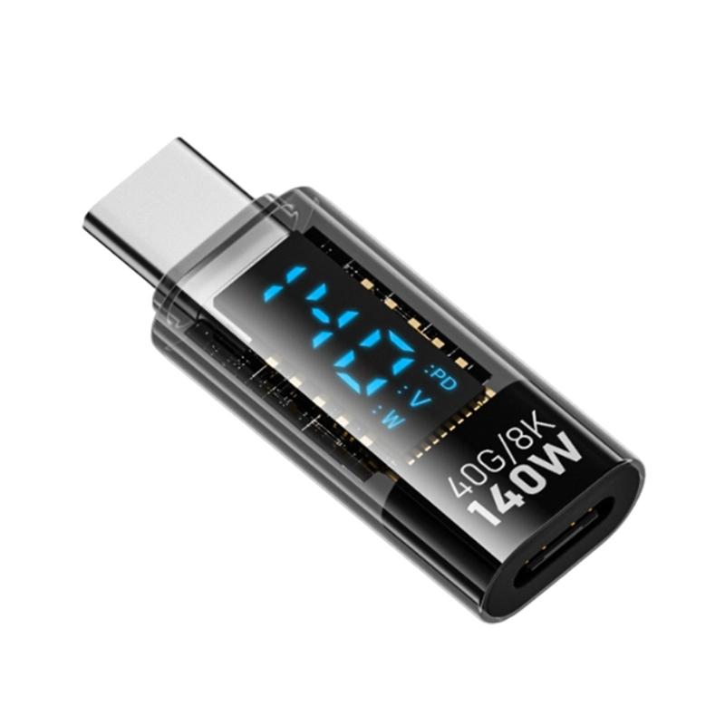 Цифровой дисплей USB C удлинитель-адаптер, 140 Вт быстрая зарядка, поддержка передачи данных 40 Гбит/с для смартфонов, планшетов, ноутбуков