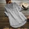 Spring Women's Blouses & Shirts Casual V-neck Striped Seven Quarter Sleeve Women's Shirt