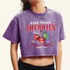 Hand Picked Cherries Always Fresh Prints Washed T Shirt Women Retro Sport Short Sleeve Summer Tees Clothing T-Shirt