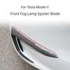 For Tesla Model 3 Y 2017-2024 Accessories Glossy Black Carbon Look Car Front Bumper Fog Light Frame Spoiler Decoration Body Kit