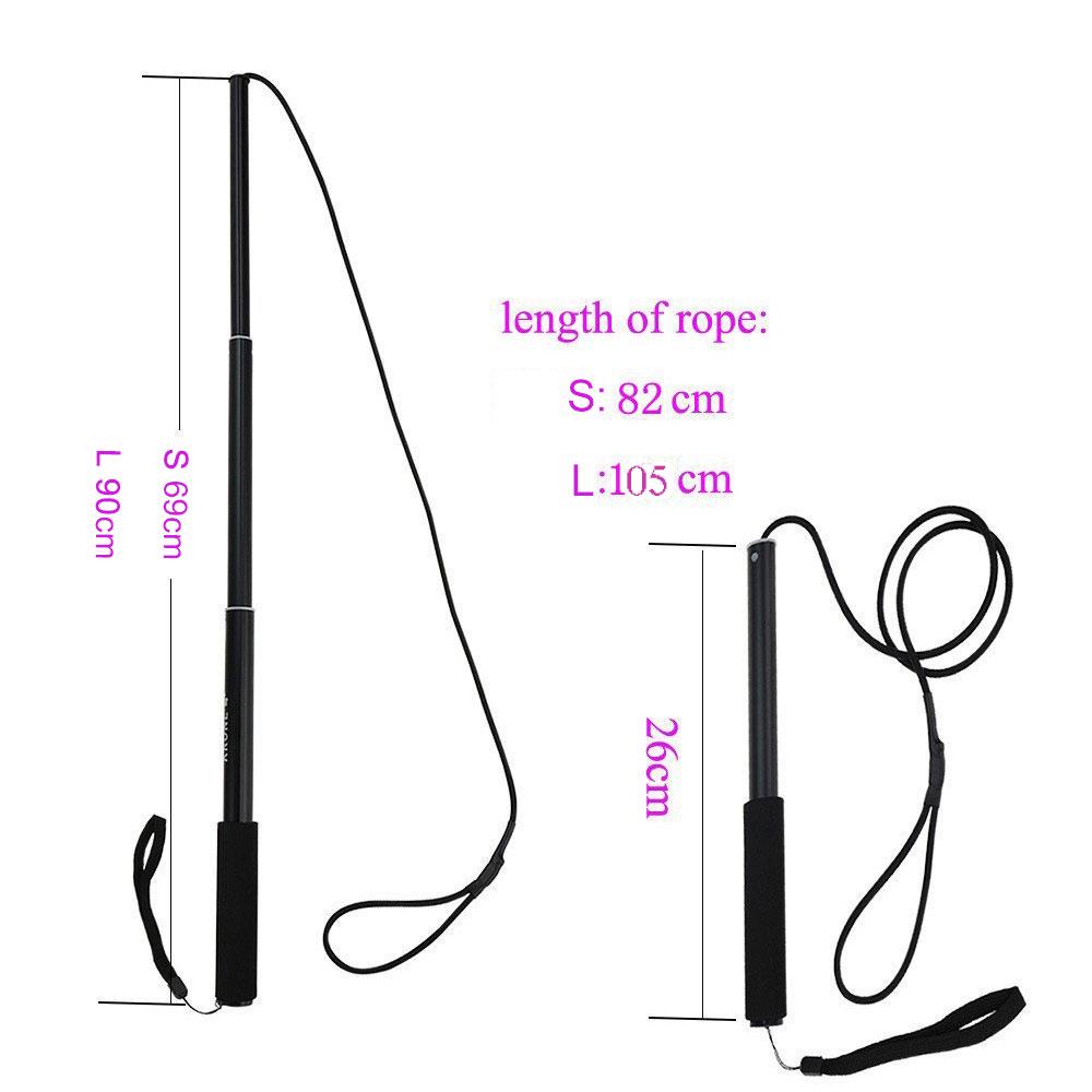 Blue Small Size Dog Extendable Teaser Wand Foldable Lightweight Dog Training Stick Toy for Outdoor