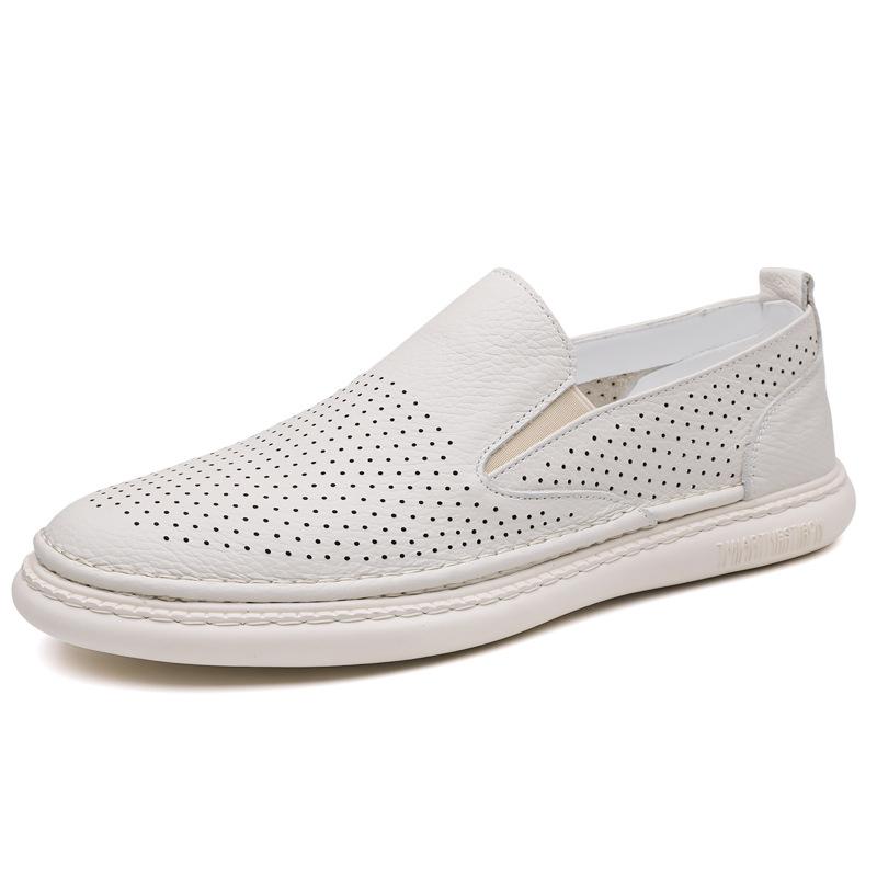 Fashion Summer Autumn Solid Color Breathable Hallow Leather Shoes for Men Fashion Causal New Designer Light Loafers Shoes Man
