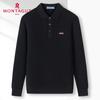 Мужской кашемирово-шелковый трикотажный свитер-поло с длинным рукавом MONTAGUT