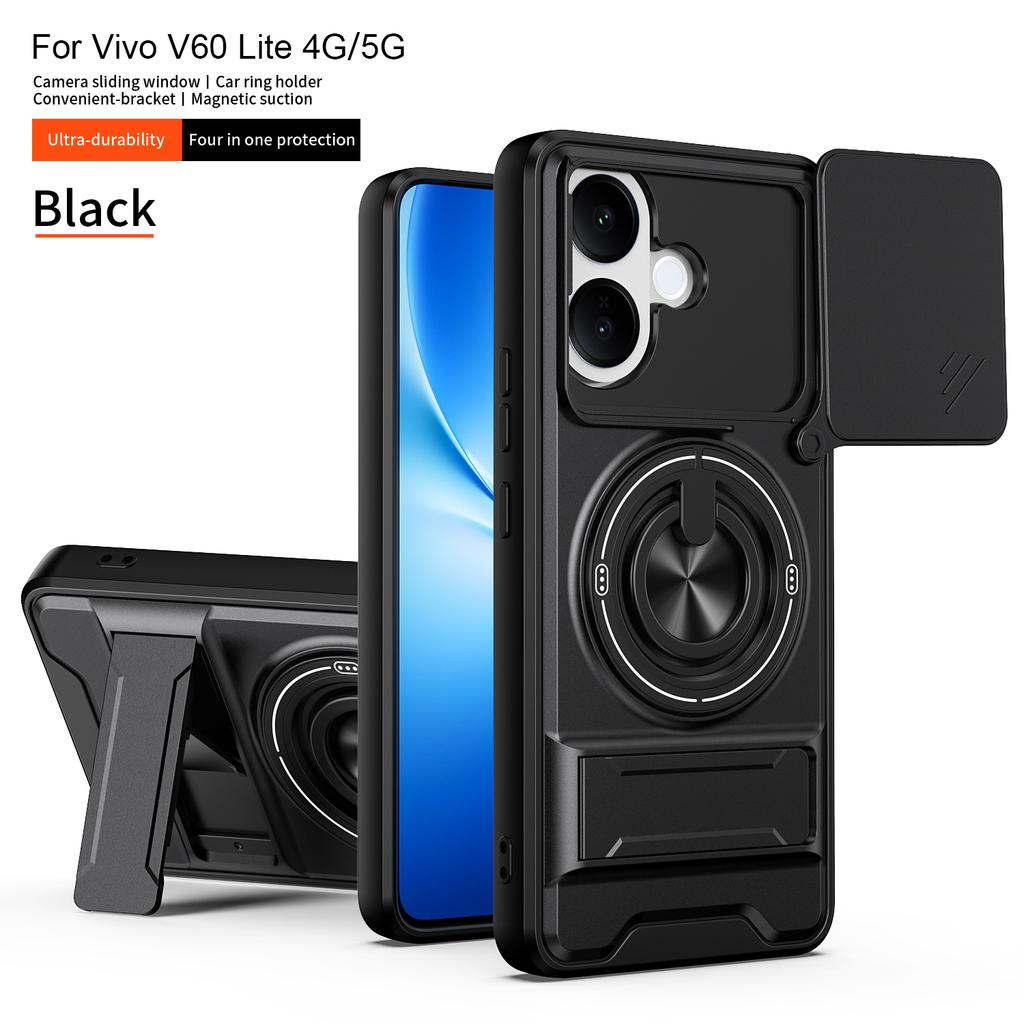 Чехол для Vivo V60 Lite Чехол-обложка для Vivo V60 Lite Чехол для телефона Vivo V60 Lite Магнитный держатель Военная броня Защитная крышка для камеры