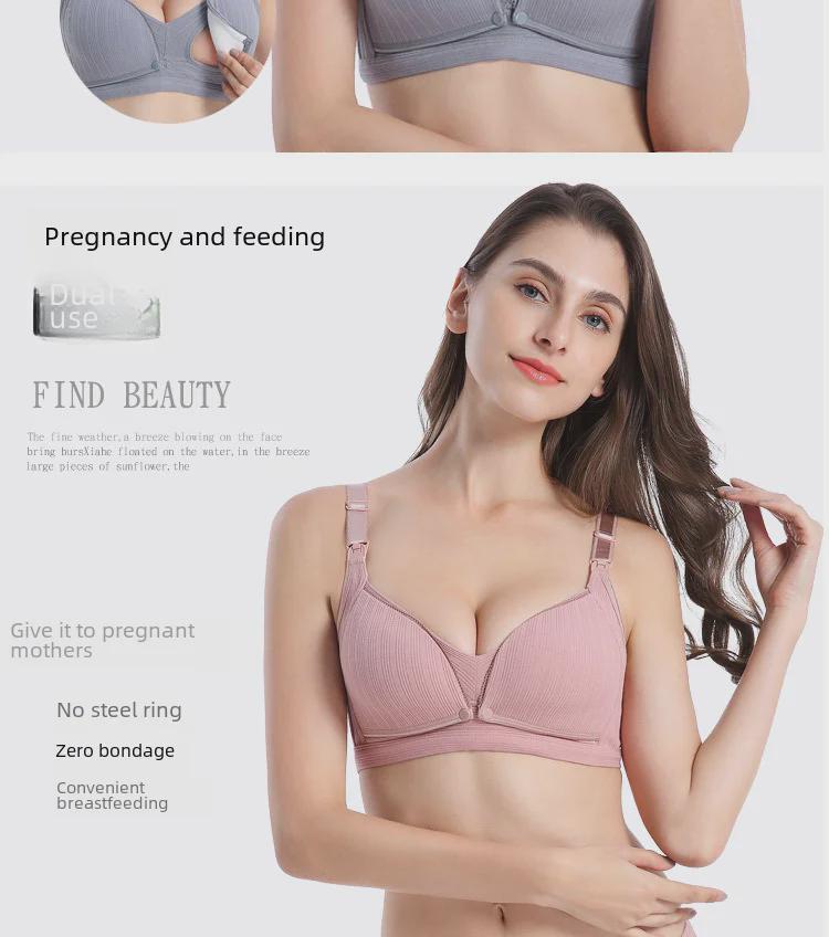 Бюстгальтер для кормления без подкладки: Тонкий, с нитками, с двойной пряжкой, защита от воздействия окружающей среды для беременных и кормящих матерей