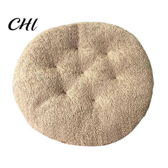 Extra Thick Cushion Seat Round Futon Design Furry Short Plush Surface Warm Chair Floor Anti-Slip Solid Color