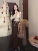 Французский высококачественный топ с длинным рукавом из вязаного кружева с флисовой подкладкой - Шикарный и теплый