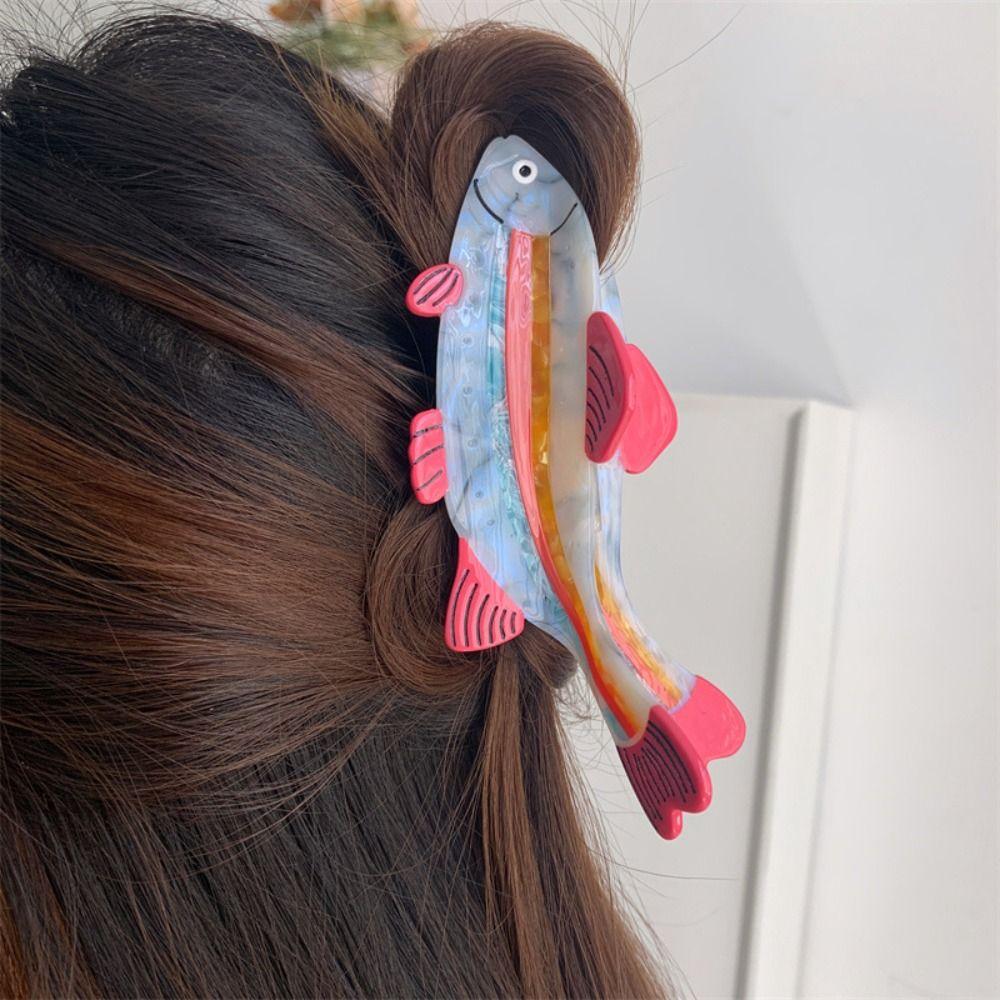 Cute Ocean Animal Hair Clip Creative Geometry Shark Clip Sweet Small Fish Hair Claw Vacation