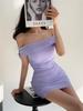 Женское облегающее сетчатое платье Pure Desire с одним плечом, плиссированное, стройнящее