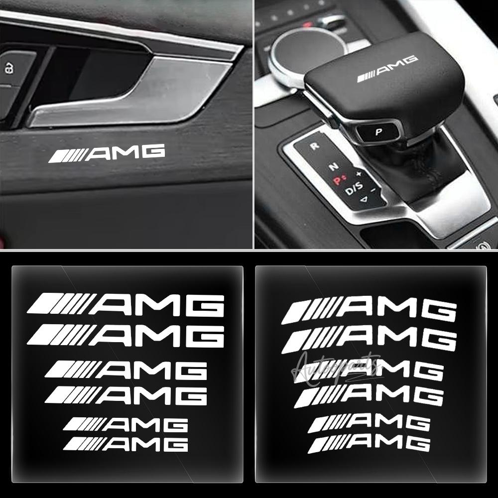 BTY4 6pc Car Logo Brake Caliper Sticker Modification Auto Accessories For Mercedes Benz AMG W212 W213 W205 AMG W177 W247 W176 GLA GLC