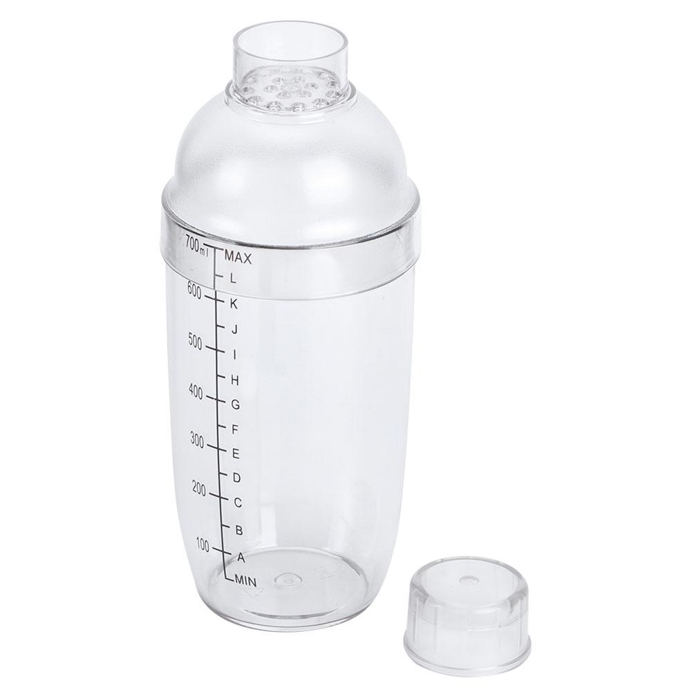 PC Cocktail Shaker with Scale Milk Teapot Juices Wine Plastic Cup for Home Bar Store700ml