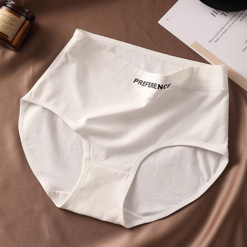 Women Cotton Panties High Waist Panty Comfortable Underwear Ladies Solid Color Underpants
