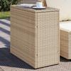 VidaXL Garden Side Table with Beige Rattan Glass Top 366071