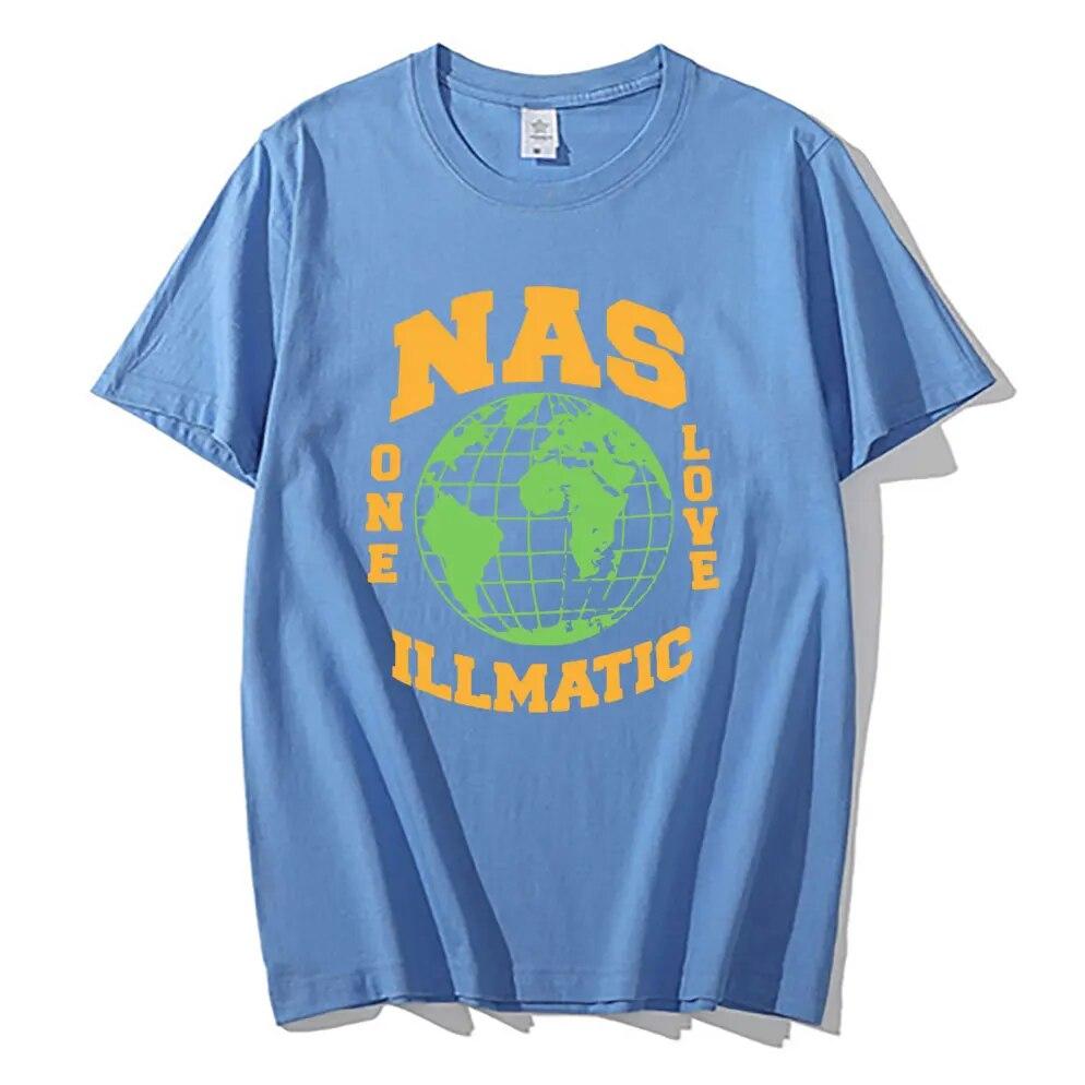 Rap Nas One Love Illmatic Hip Hop Vintage T-shirts Unisex Fashion Tshirt Unisex Women High Quality Casual Oversized Harajuku T Shirt