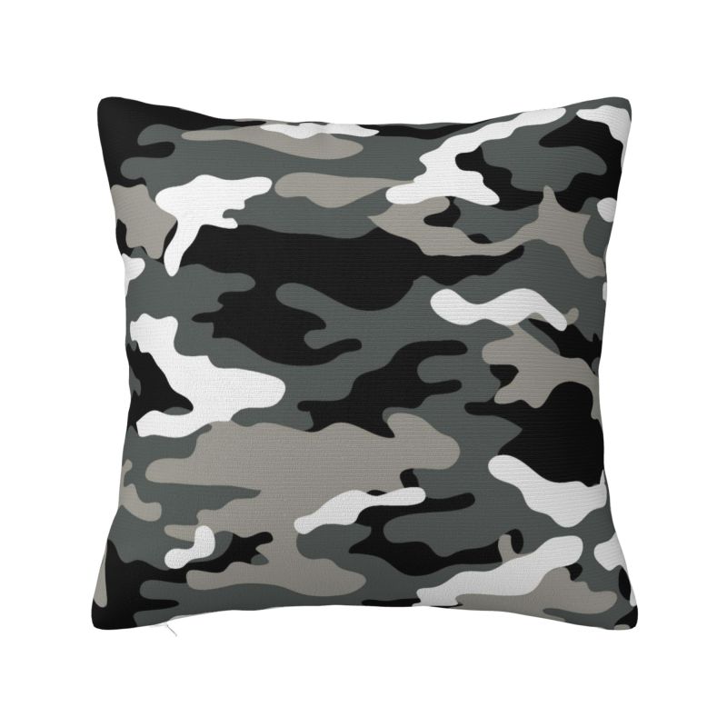 Luxury Gray Black Forest Camouflage Cushion Cover cm Velvet Throw Pillow Case for Living Room Sofa Chair Pillowcase