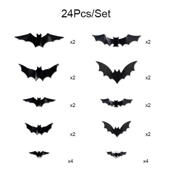 Halloween LED Bat Wall Stickers 3D Light Up Glowing Bat Stickers for Halloween Party Indoor Bedroom Wall Window Decor