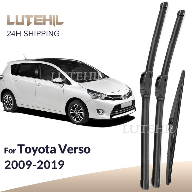 For Toyota Verso 2009- 2010 2011 2012 2013 Wiper Front & Rear Wiper Blades Windshield Windscreen Window Brushes 26"+16"+12"