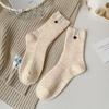 Button Label Mid-Tube Socks Middle Tube Snow Boot Socks Fashion Knitted Socks