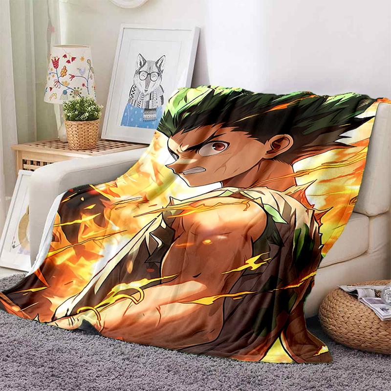 HXH Hunter X Hunter ГОН ФРИКС Киллуа Золдик Мультяшное Аниме Фланелевое Одеяло, Мягкое Плед для Дома Спальни Кровати Дивана Подарок