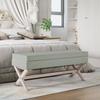 Storage Footstool Light Grey 110 x 45 x 49 cm Velvet