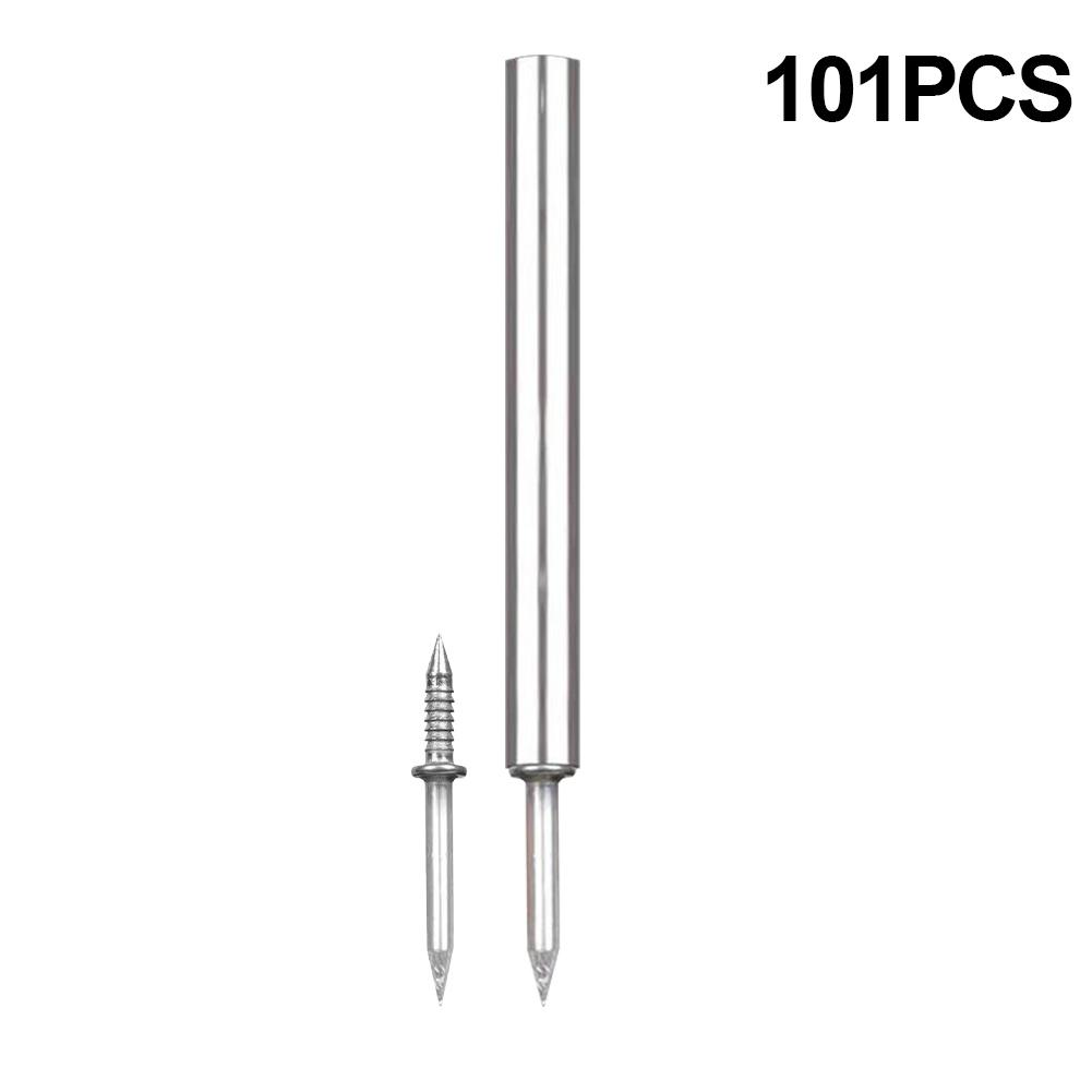 10/51/101pcs Double Head Nails Anti-Rust Threaded Seamless Nails Double-Head Seamless Thread Nail for Solid Wood Skirting Boards
