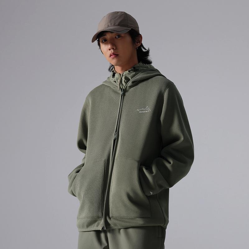 Толстовка с капюшоном Li Ning CF Suo Zipper с длинным рукавом, флисовая, инфракрасная, теплая, унисекс, толстовки Luo-Yan-Green AWDU967-4