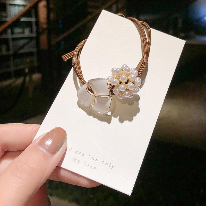 Изысканная резинка для волос с четырехлистным клевером из стразов - Высокоэластичная резинка для хвостика