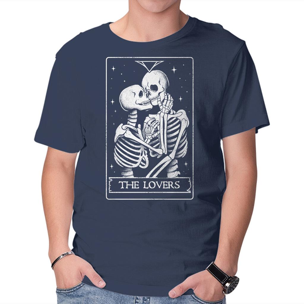 Unisex Crew Neck T-Shirt The Lovers Tarot Graphic Short Sleeve Casual Tee