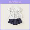 Childrens Summer Cotton Bowknot Two Piece Set For Girls With Soft Fabric For Ages 3 To 8