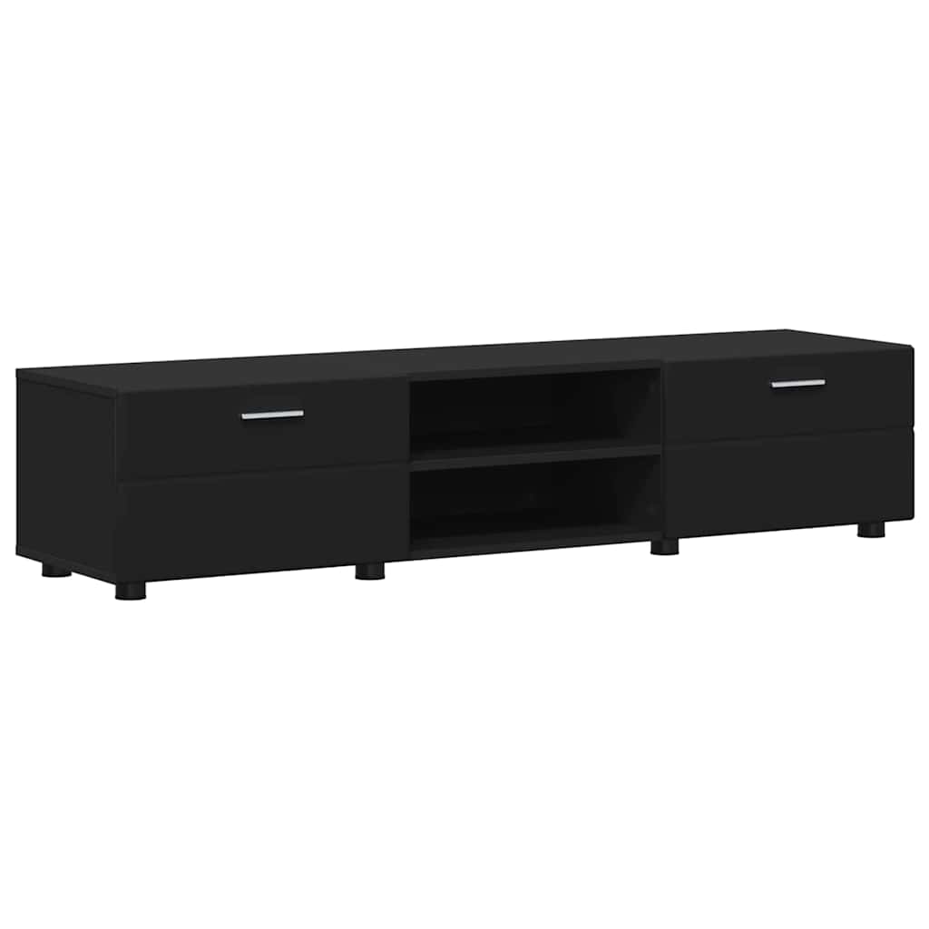 TV Cabinet Set with Drawers FLORIN 3 pcs Black Engineered Wood
