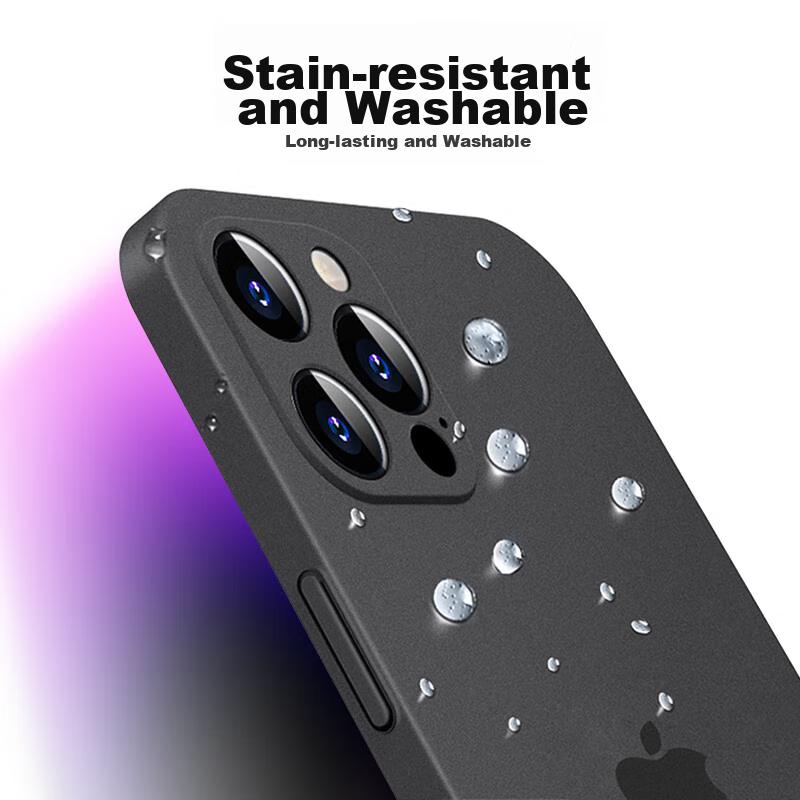 NEYAA IPhone 14 Pro Case, Ultra-Thin Transparent Frosted Shockproof Soft, Full Lens Protection, Deep Space Black