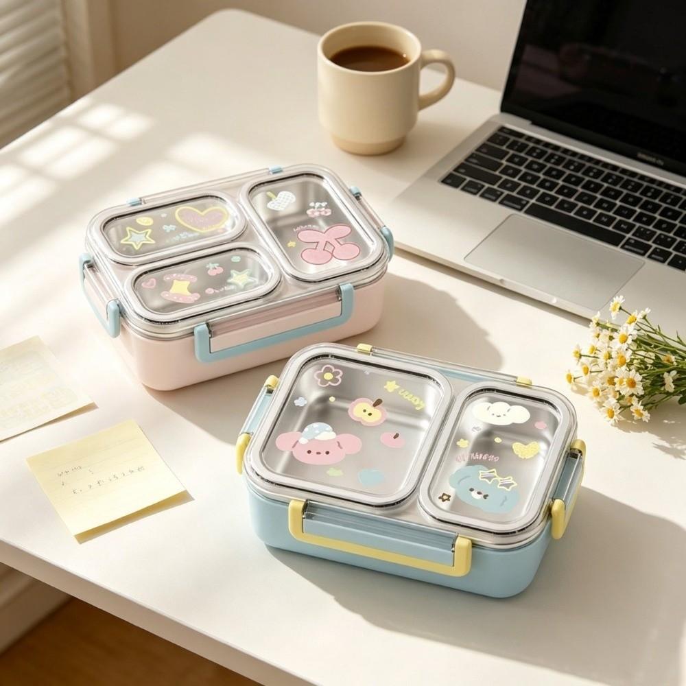 Airtight Stainless Steel Lunch Box Microwave-Safe Student Meal Plate Office Workers