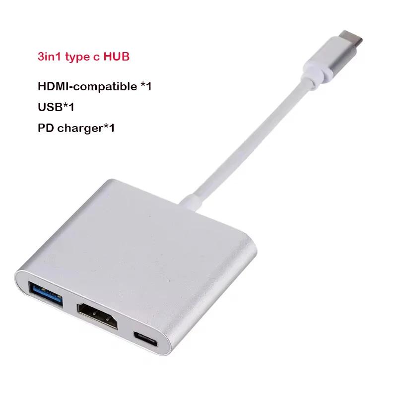 Адаптер USB C на HDMI-совместимый VGA Type-C цифровой AV многопортовый конвертер Thunderbolt 3 для 4K 1080P быстрой зарядки для MacBook