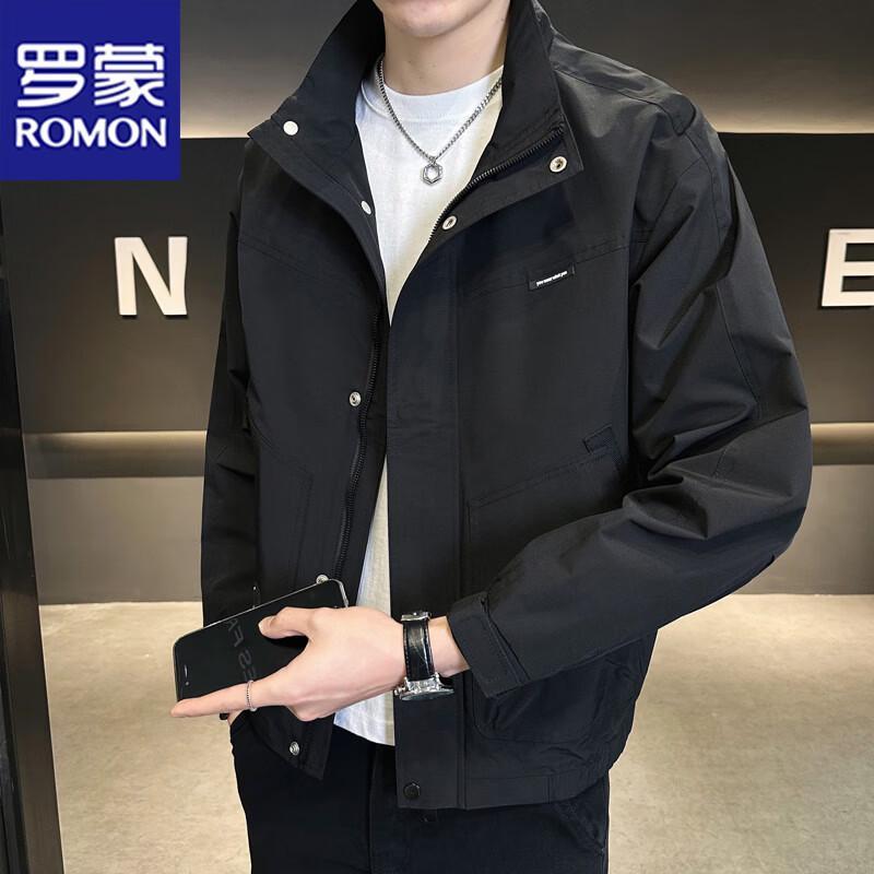 Romon Men's Stand Collar Windbreaker Jacket