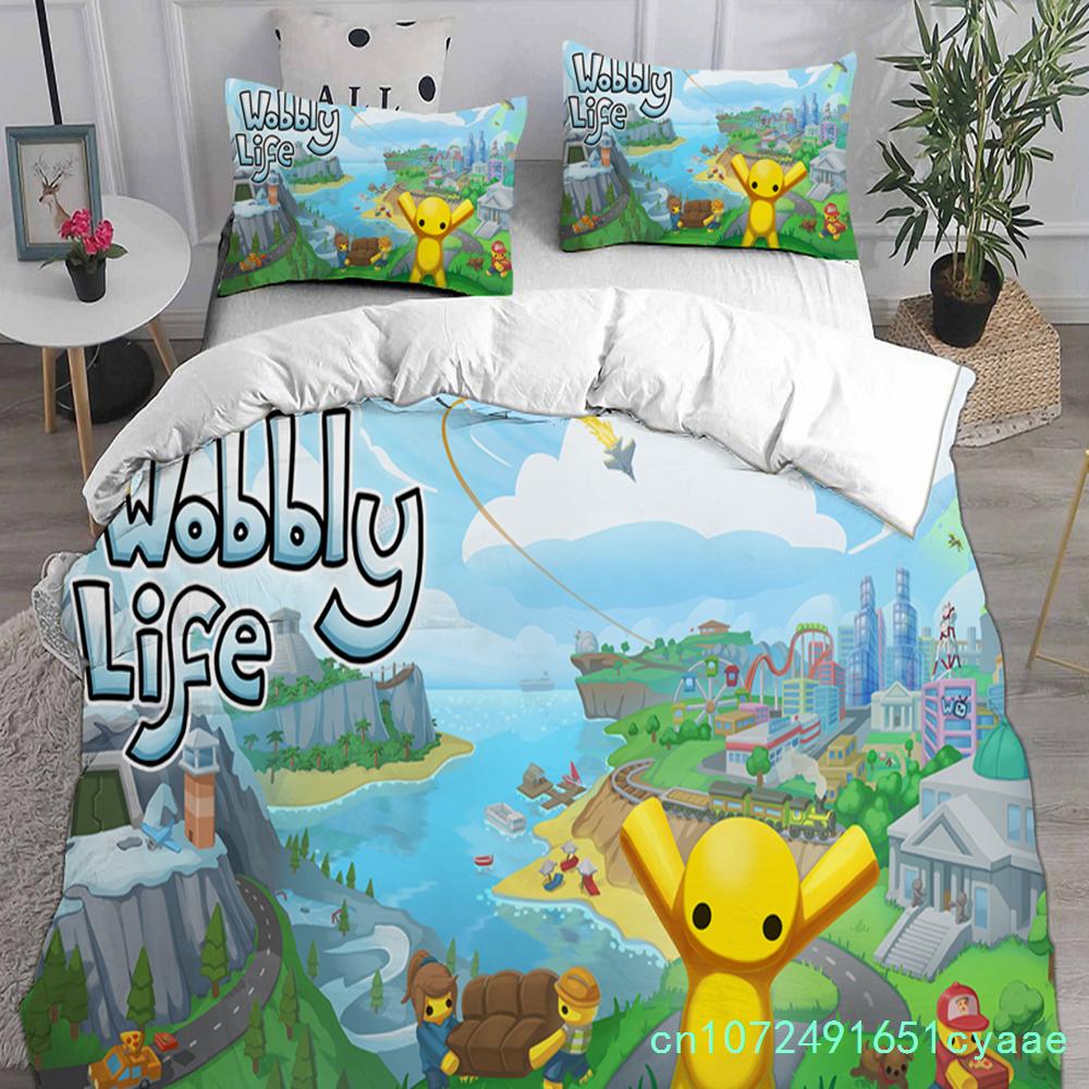 Пододеяльник Постельное белье Wobbly & Life Односпальный Двуспальный Полный Queen King Размер Одеяло Аниме Постельное Покрытие Наволочка Комплект из 2-3 предметов