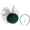 Зеленая сетчатая шляпка-fascinator и повязка на голову для женщин, Классическая шляпка для платья с зажимом, Аксессуар для особых случаев: свадьбы и чаепития