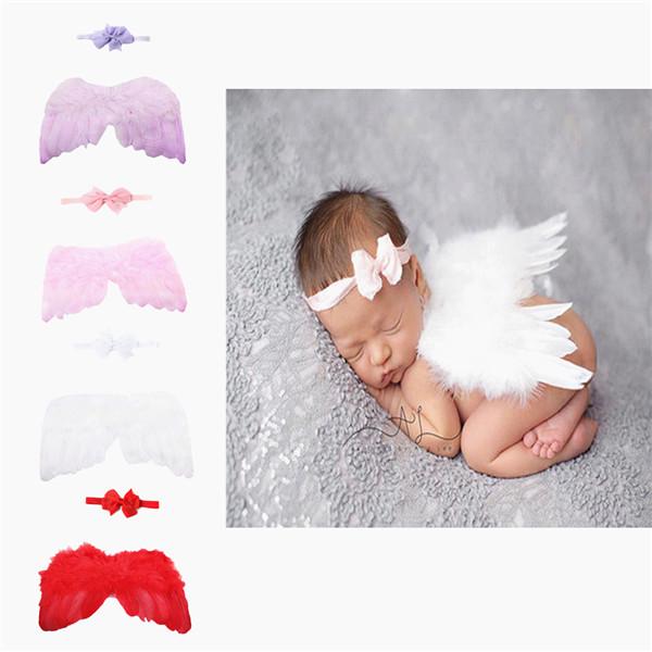 Lovely Prop Angel Wings Hairband Photo Outfit for Infants Baby Newborn Kids