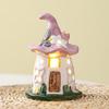 Ceramic Magic Hat Lamp Fairy Style Floral Village Houses Night Light for Children’s Room and Nursery